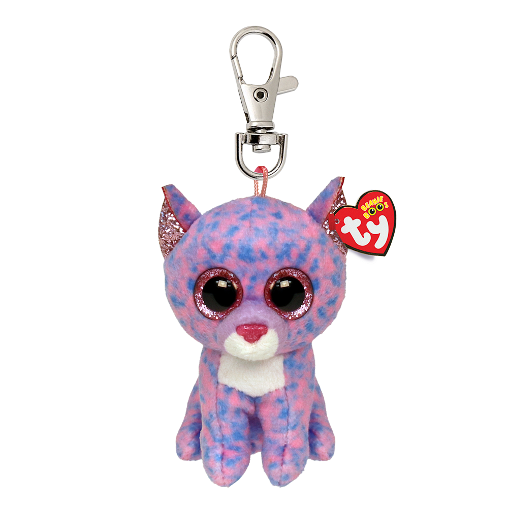 TY Beanie Boo's with Clip - CASSIDY - LAVENDER CAT - Birthday August 11 - BRAND NEW