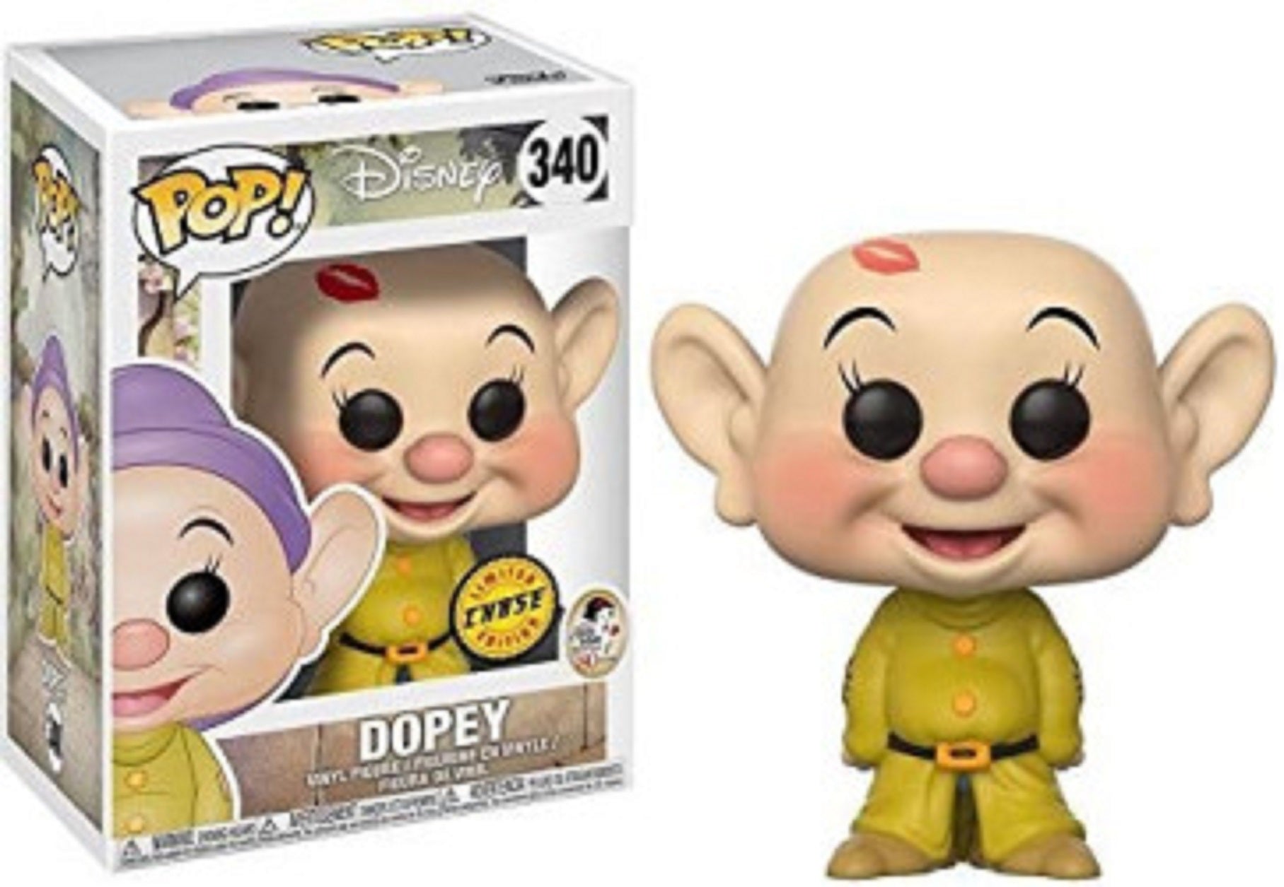 Funko Pop Vinyl ** CHASE ** - #340 DOPEY - Snow White - Inc Pop Protector