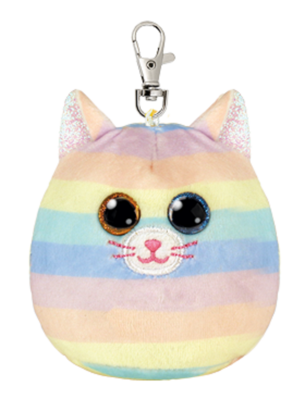 TY Squishy Beanies with Clip - HEATHER - CAT - Birthday April 26 - BRAND NEW IN STOCK