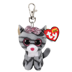 TY Beanie Boo's with Clip - KIKI - GRAY CAT - Birthday AUGUST 16 - BRAND NEW