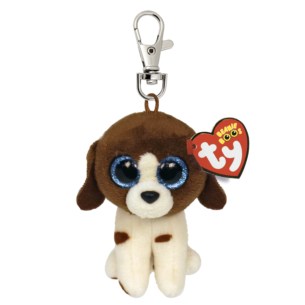 TY Beanie Boo's With Clip - MUDDLES - BROWN/WHITE DOG - Birthday JULY 22 - BRAND NEW