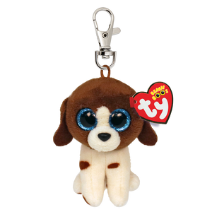 TY Beanie Boo's With Clip - MUDDLES - BROWN/WHITE DOG - Birthday JULY 22 - BRAND NEW