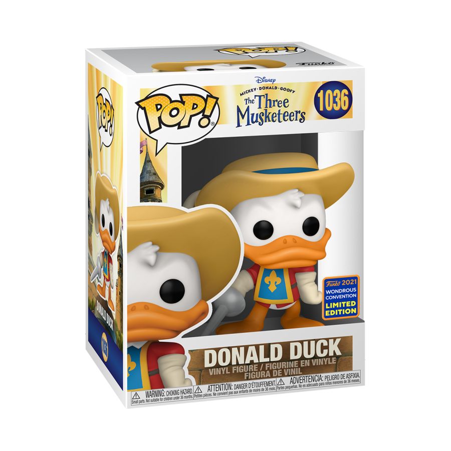 Funko Pop Vinyl #1036 DONALD DUCK - The Three Musketeers - Wondrous Convention 21 - US Exclusive