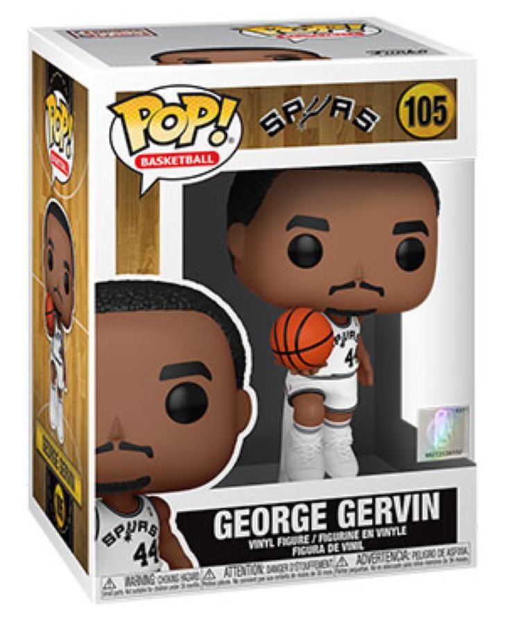 Funko Pop Vinyl #105 GEORGE GERVIN - Spurs Home - NBA Basketball