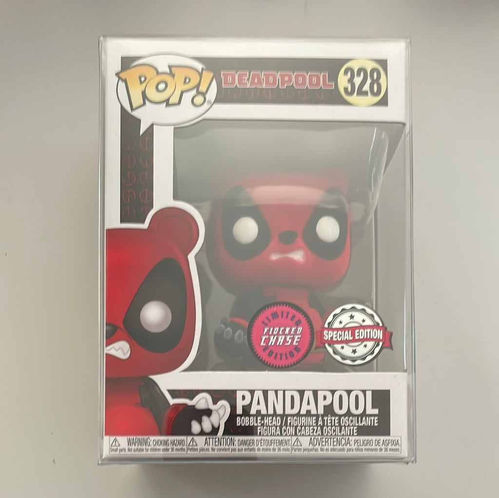 Funko Pop Vinyl - * CHASE * #328 PANDAPOOL - FLOCKED - DEADPOOL - CHASE VARIANT